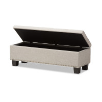 Baxton Studio BBT3136-OTTO-Beige-H1217-3 Hannah Beige Fabric Upholstered Button-Tufting Storage Ottoman Bench